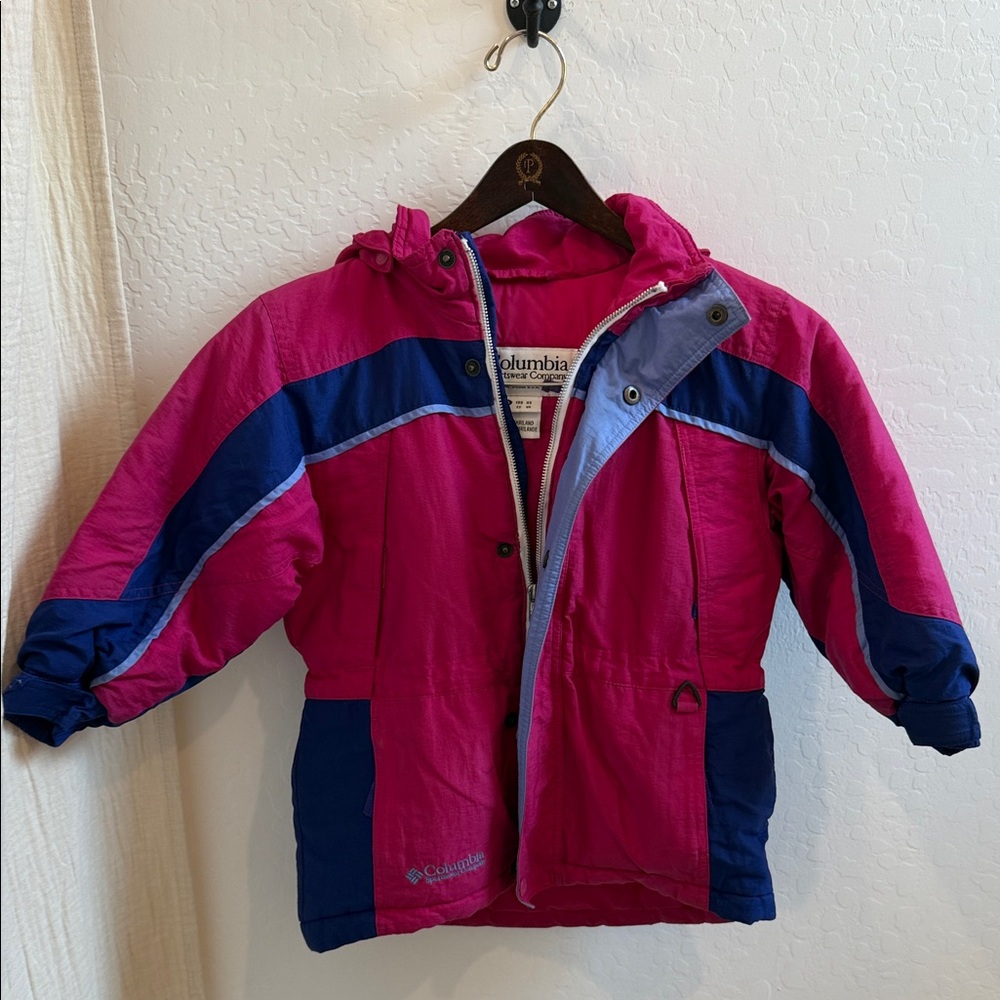 Columbia Kids Fuchsia and Navy Puffer Jacket